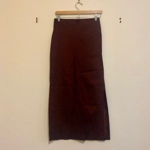 Crimson Red 90s Formal Skirt